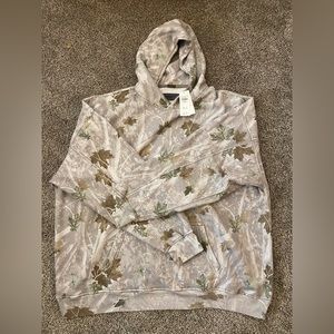 NWT Abercrombie Essential Popover Hoodie color: off WHITE camo size: XXL TALL